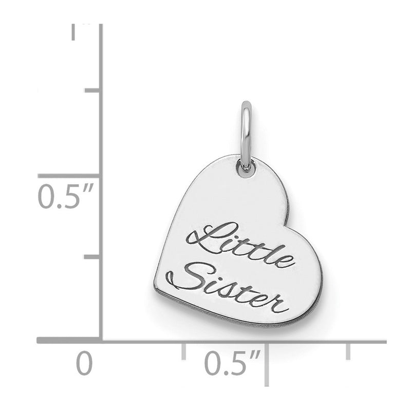 14K White Gold Personalized Heart Charm