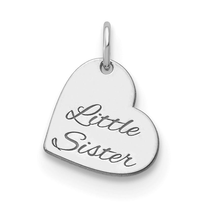 14K White Gold Personalized Heart Charm