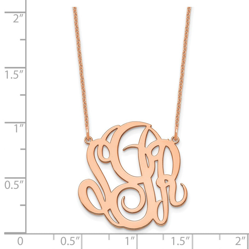 14K Rose Gold Monogram Necklace
