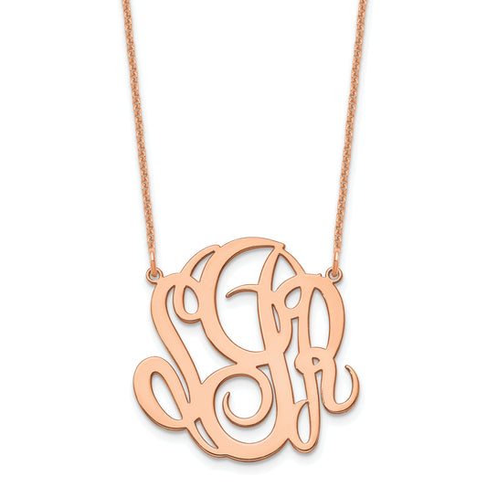 14K Rose Gold Monogram Necklace