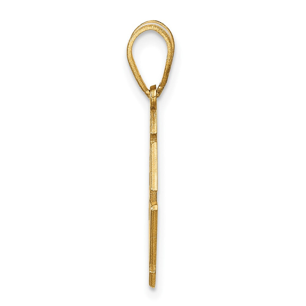 14K Yellow Gold Diamond Shape Monogram Pendant