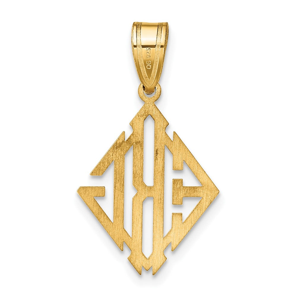 14K Yellow Gold Diamond Shape Monogram Pendant