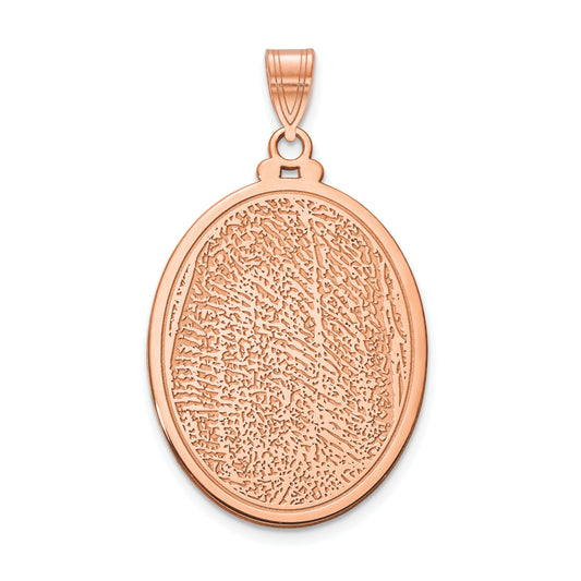 14K Rose Gold Oval Fingerprint Pendant