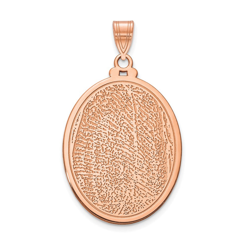 14K Rose Gold Oval Fingerprint Pendant