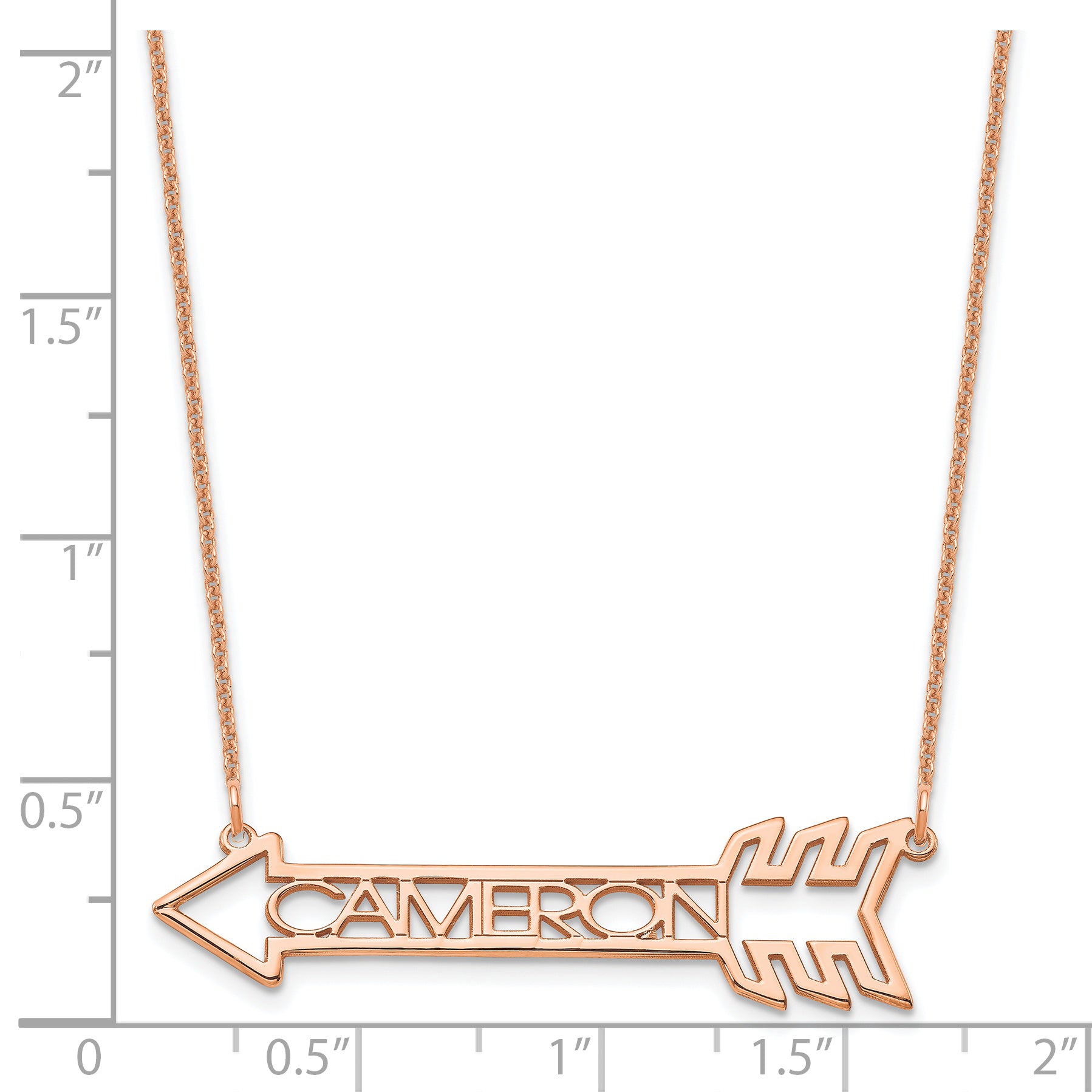 14K Rose Gold Arrow With Name Necklace