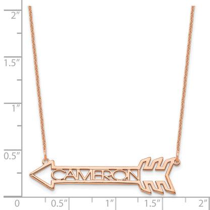14K Rose Gold Arrow With Name Necklace