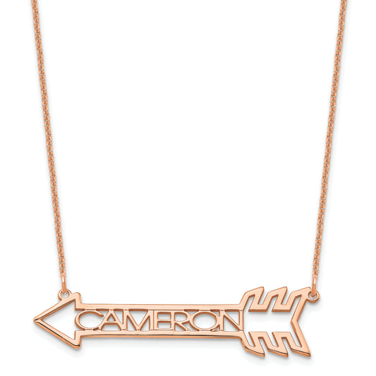 14K Rose Gold Arrow With Name Necklace