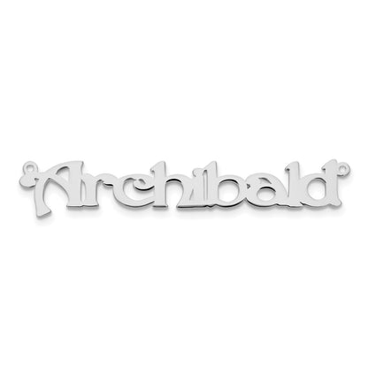 Sterling Silver Silver/Rhodium Plated Polished Name Plate