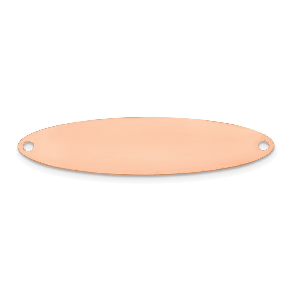 Rose Plated Sterling Silver/Rose Large Oval With Stars Name Plate