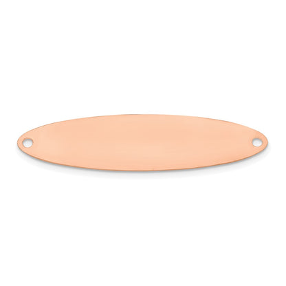 Rose Plated Sterling Silver/Rose Large Oval With Stars Name Plate