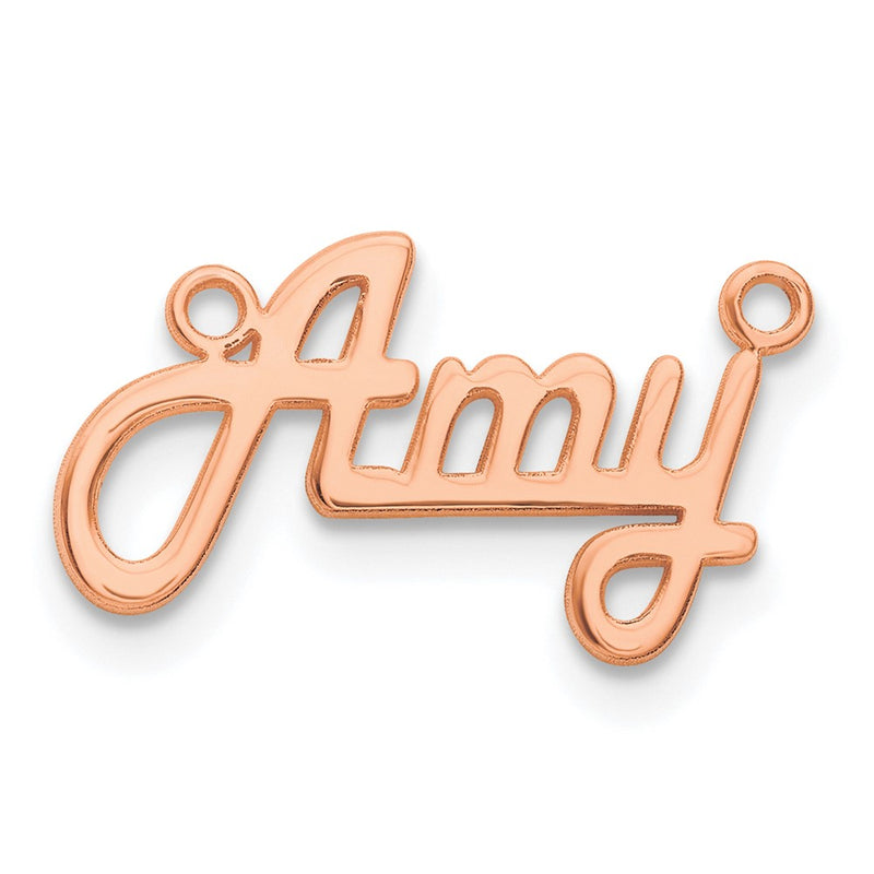 Rose Plated Sterling Silver/Rose Gold Underlined Name Plate