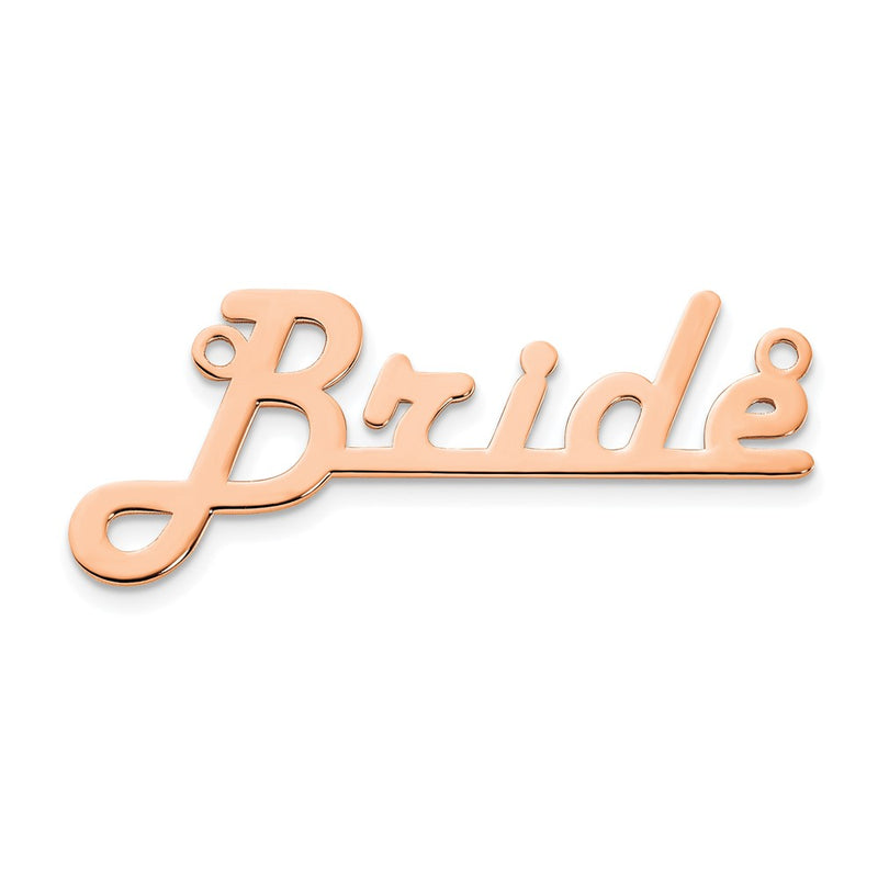 Rose Plated Sterling Silver/Rose Gold Underlined Name Plate