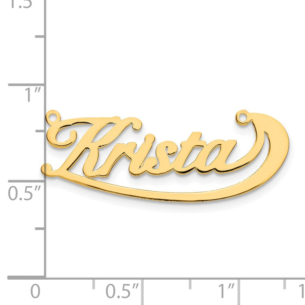 14K Yellow Gold Swoop Name Plate