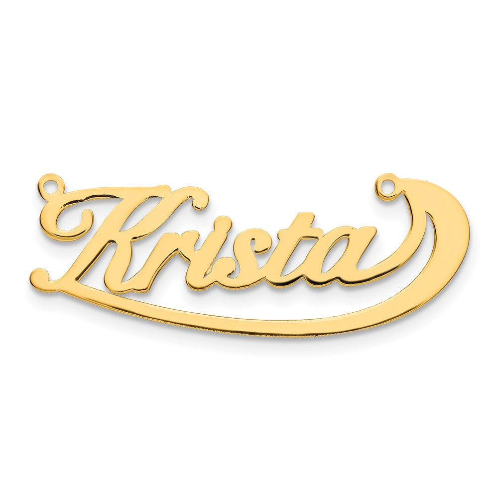 14K Yellow Gold Swoop Name Plate