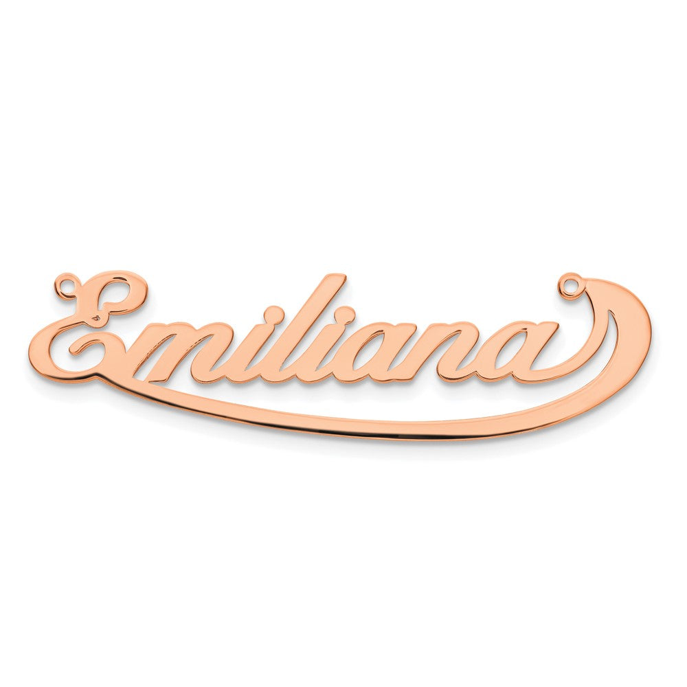 14K Rose Gold Swoop Name Plate
