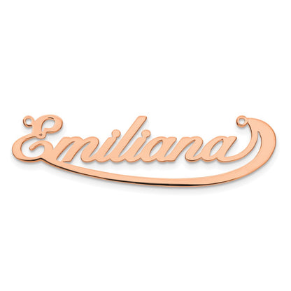 14K Rose Gold Swoop Name Plate