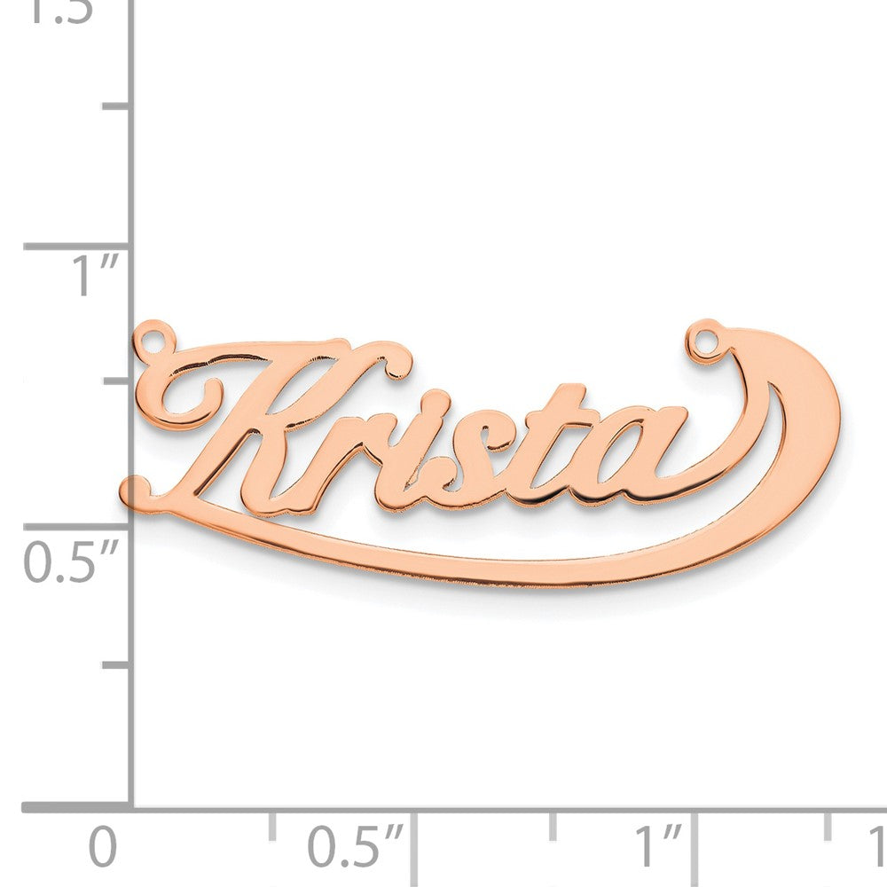 Rose Plated Sterling Silver/Rose Swoop Name Plate