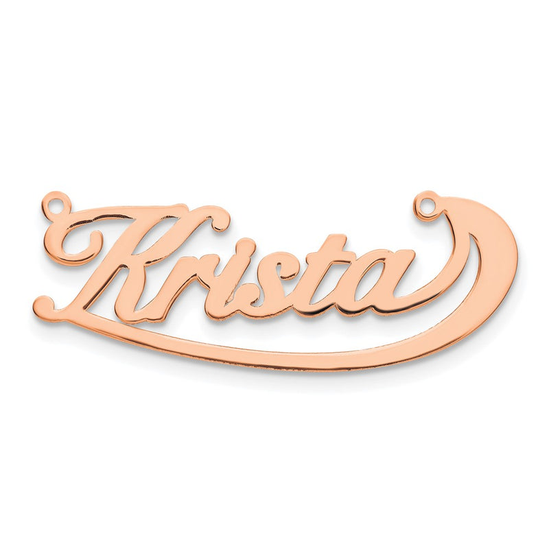 14K Rose Gold Swoop Name Plate