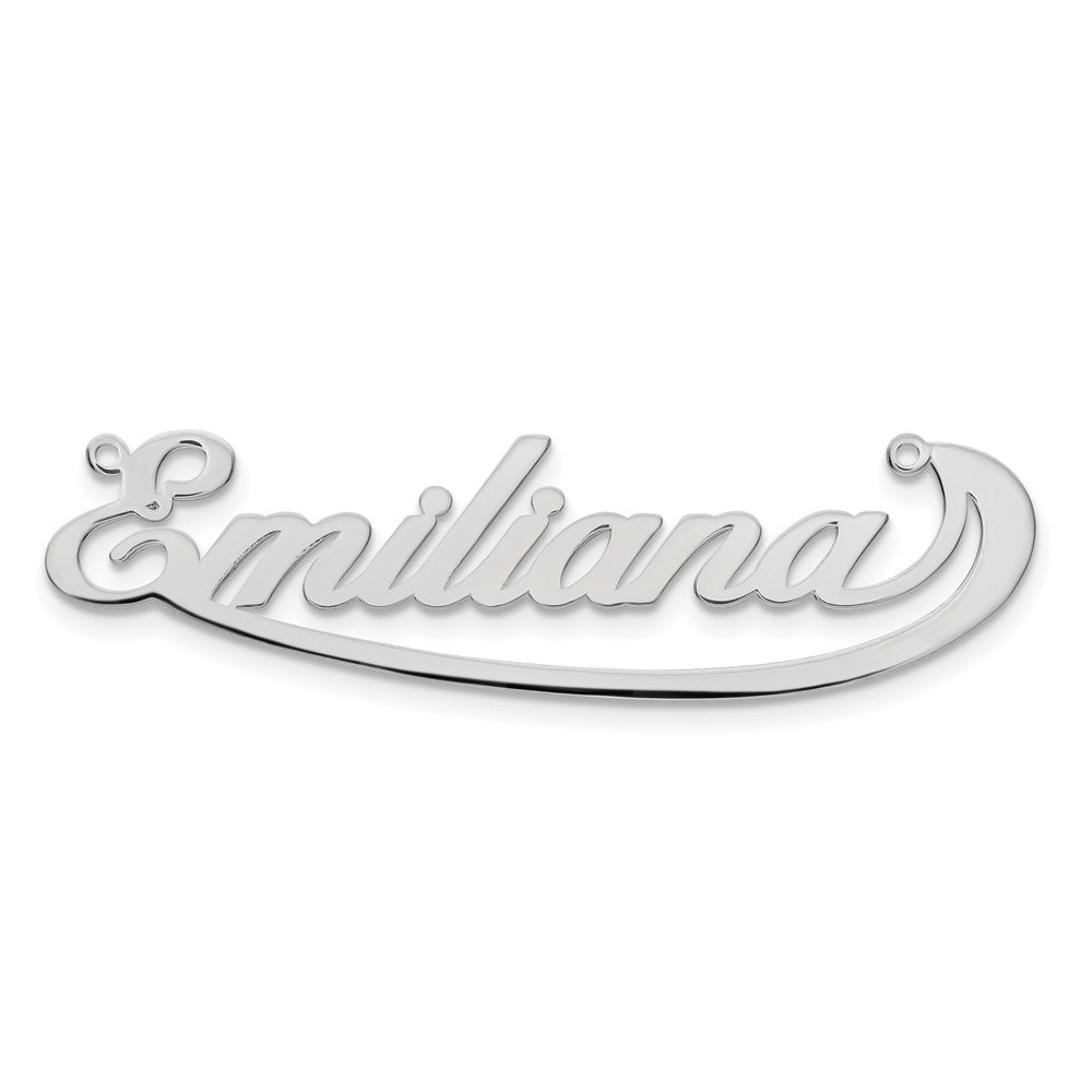 14K White Gold Swoop Name Plate
