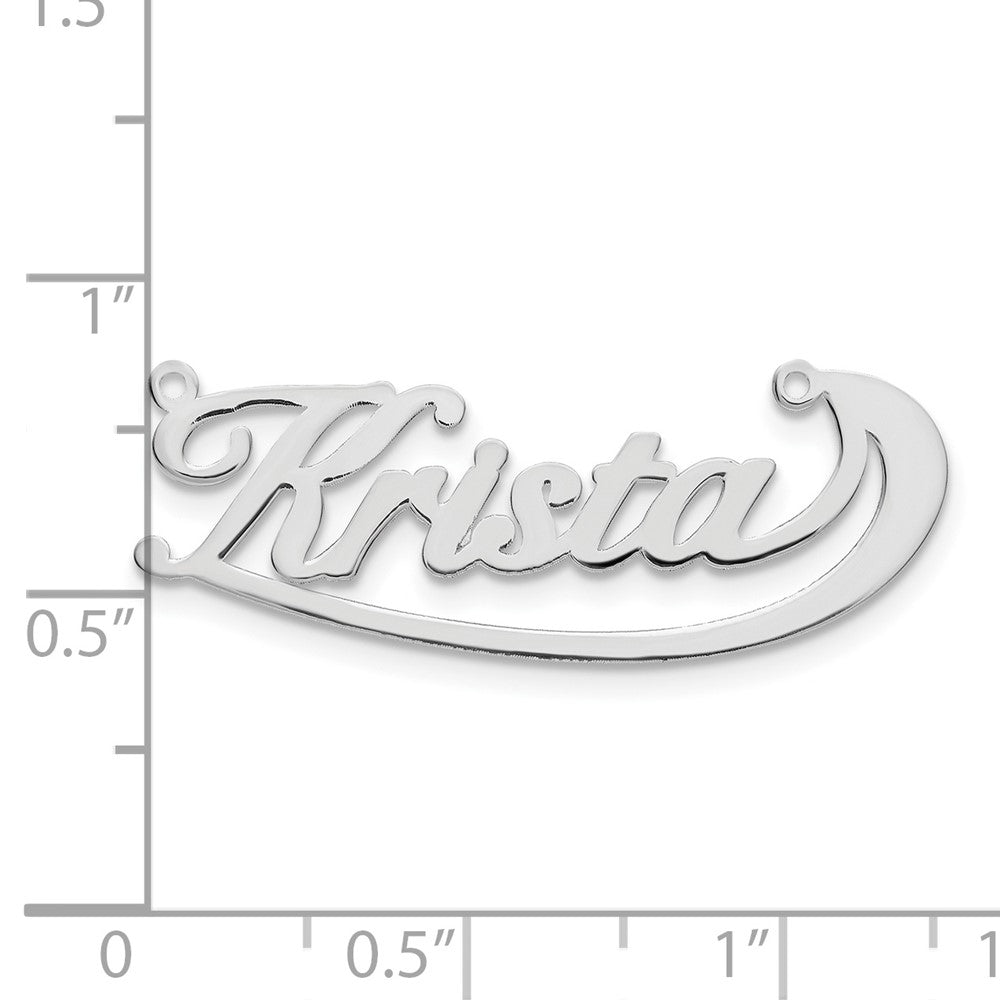14K White Gold Swoop Name Plate