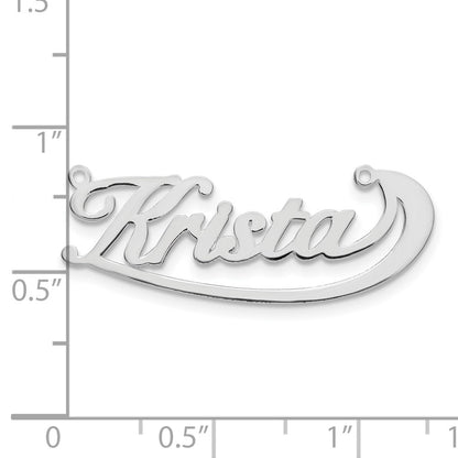 14K White Gold Swoop Name Plate