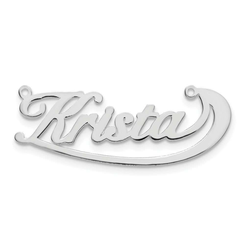 14K White Gold Swoop Name Plate