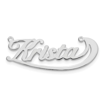 14K White Gold Swoop Name Plate