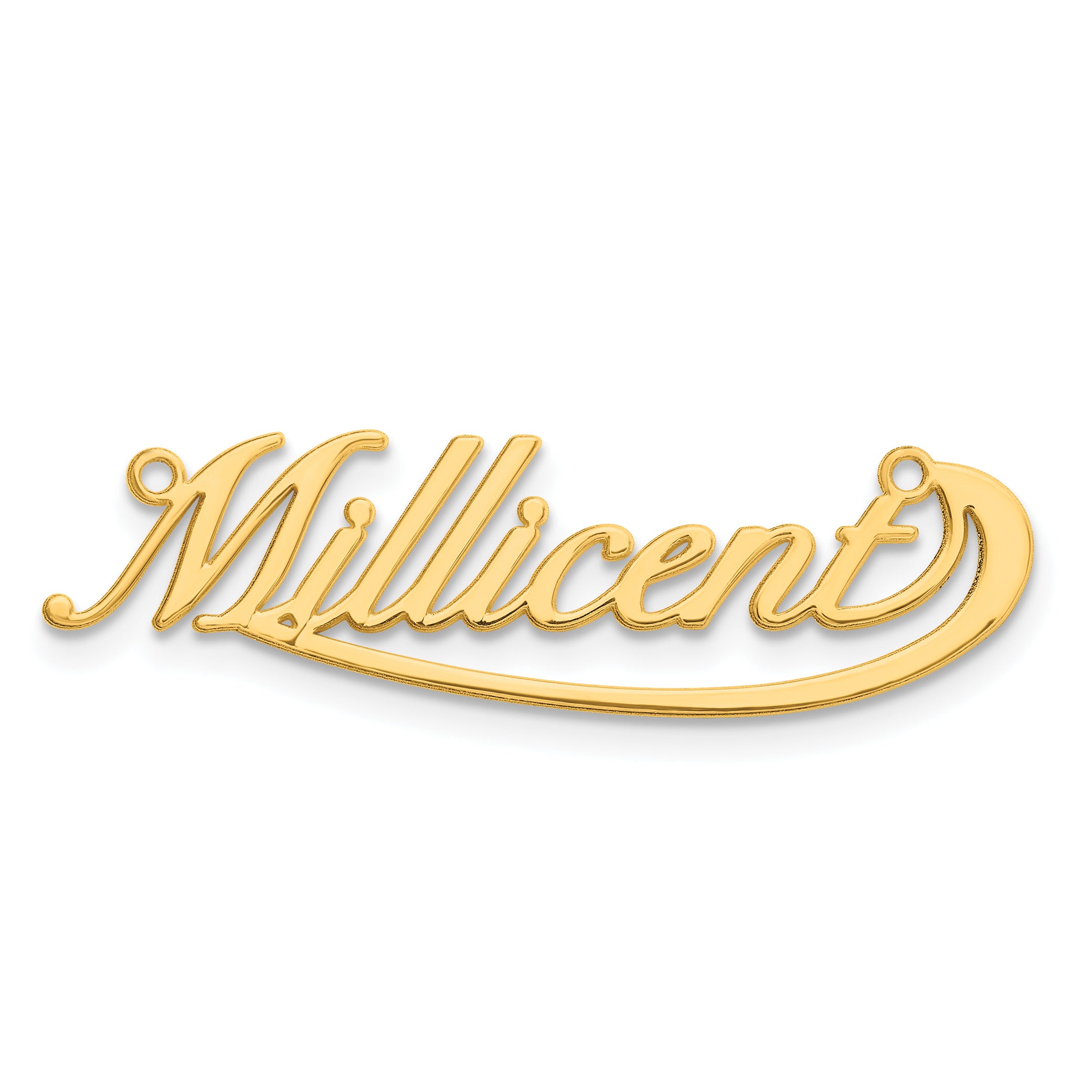 14K Yellow Gold Small Swoop Name Plate
