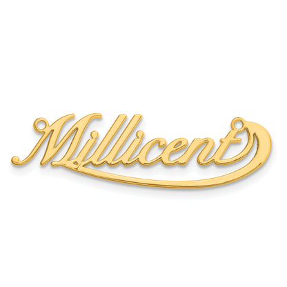 14K Yellow Gold Small Swoop Name Plate