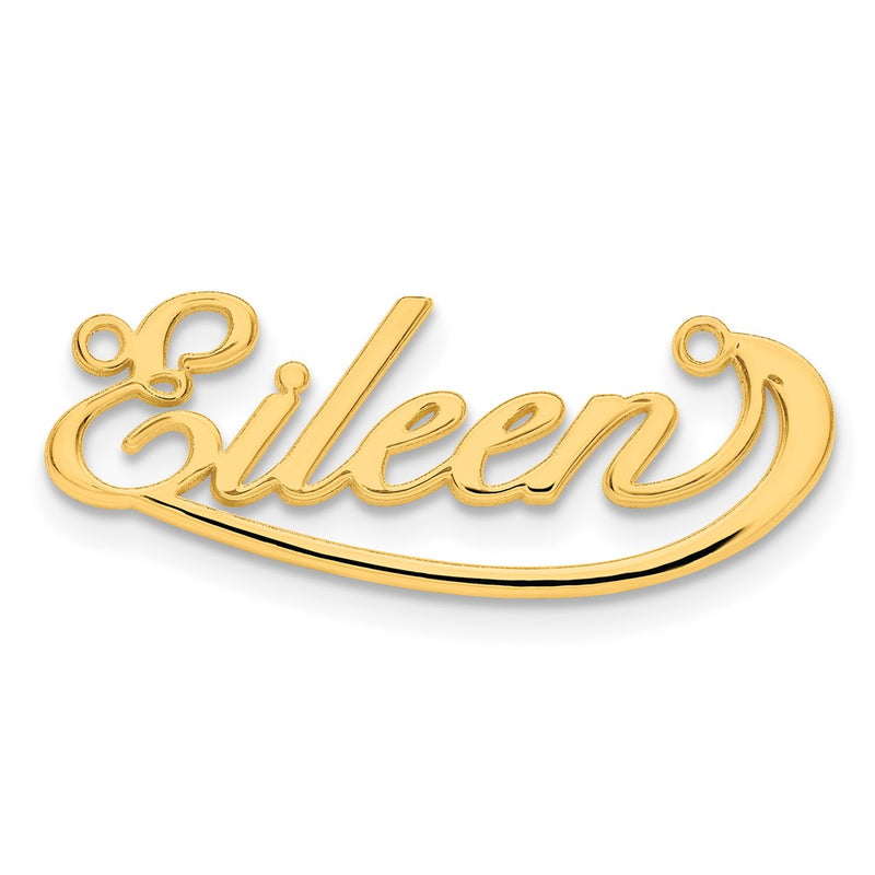 Gold Plated Sterling Silver/Gold Small Swoop Name Plate