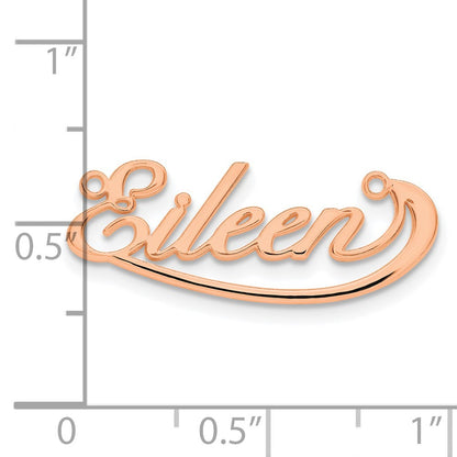 Rose Plated Sterling Silver/Rose Small Swoop Name Plate