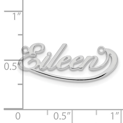 Sterling Silver Silver/Rhodium Plated Small Swoop Name Plate
