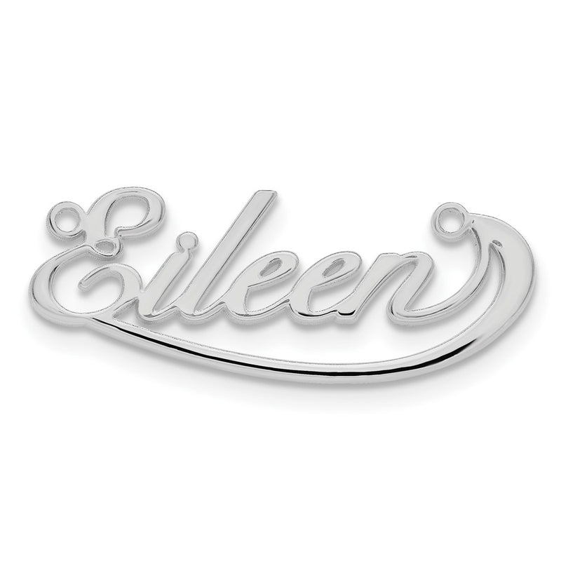 Sterling Silver Silver/Rhodium Plated Small Swoop Name Plate