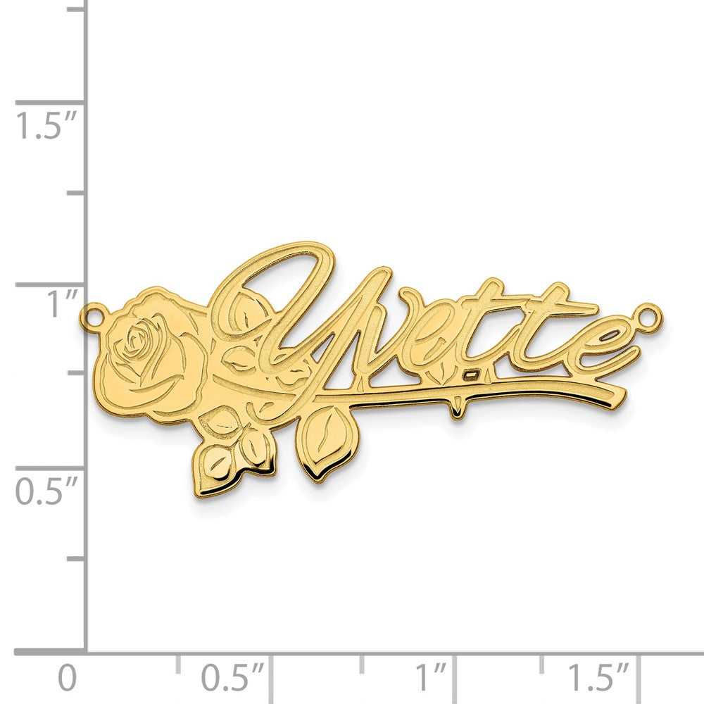 14K Yellow Gold Rose Name Plate