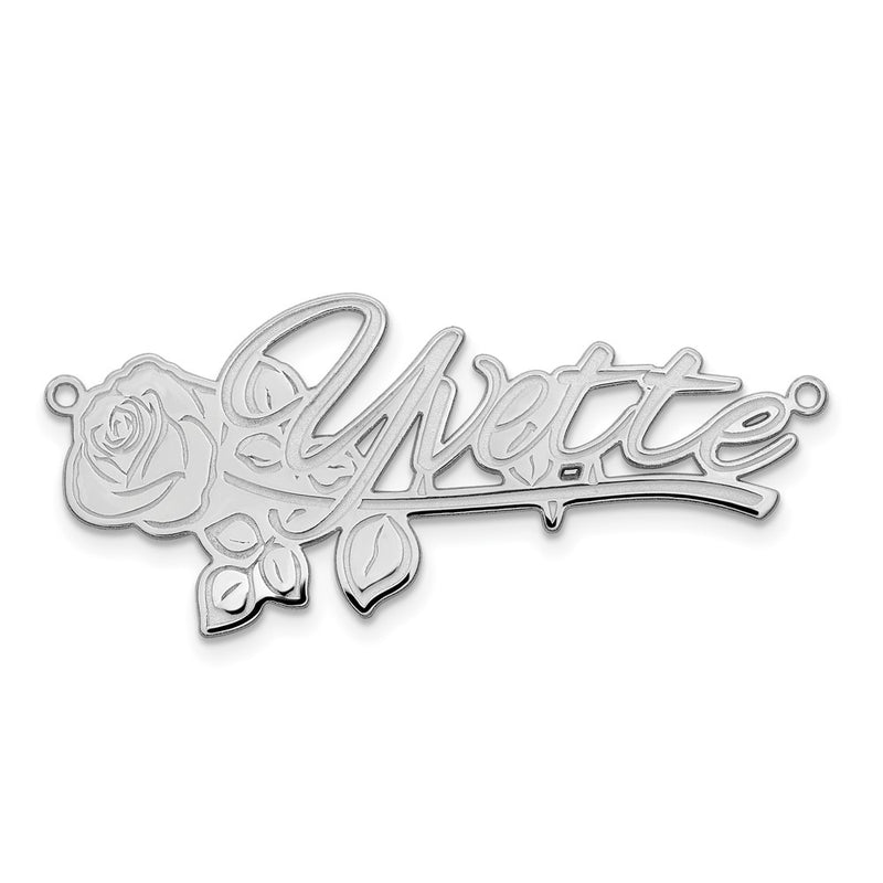 14K White Gold Rose Name Plate