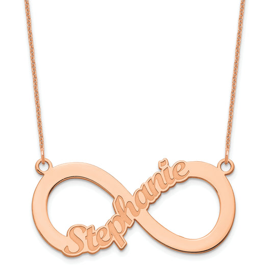 14K Rose Gold 1 Name Infinity Necklace