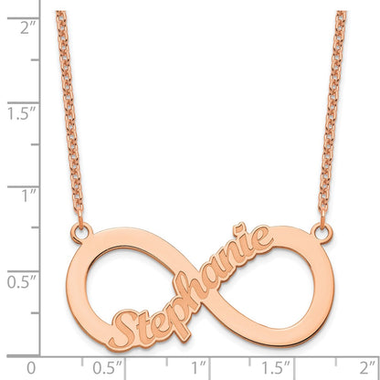 Rose Plated Sterling Silver/Rose 1 Name Infinity Necklace