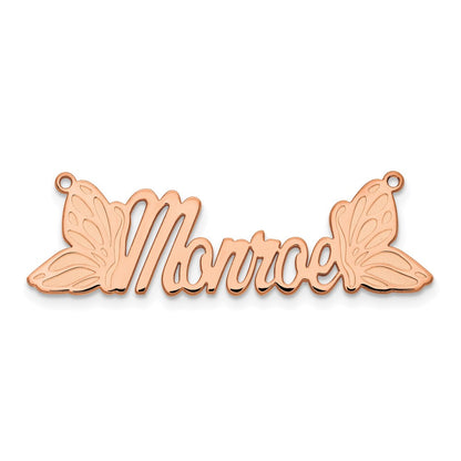 Rose Plated Sterling Silver /Rose Butterfly Name Plate