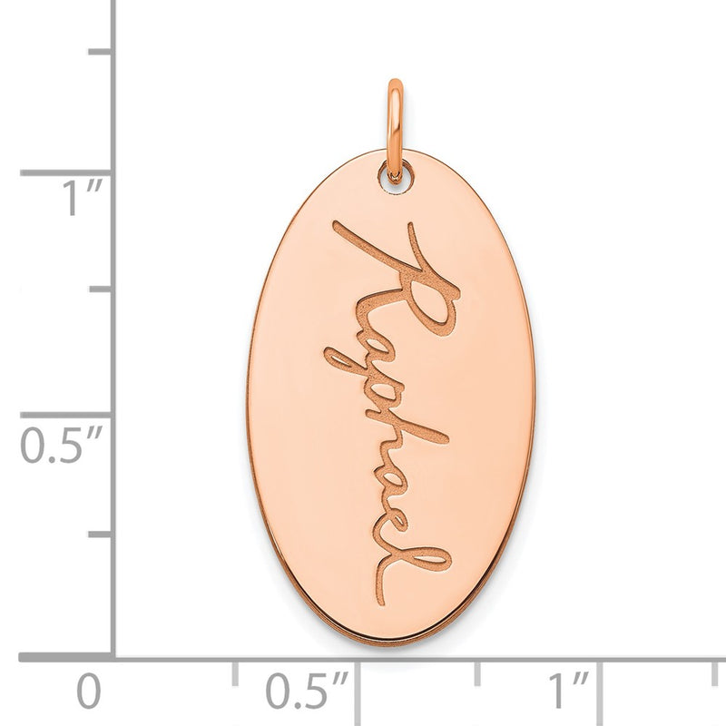 14K Rose Gold Oval Signature Charm