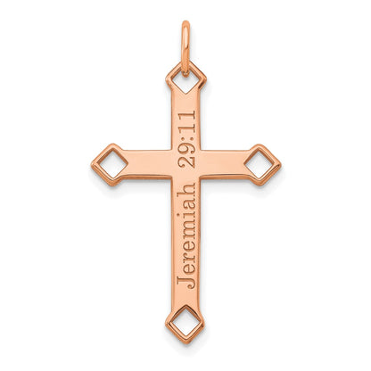 14K Rose Gold Personalized Cross Charm
