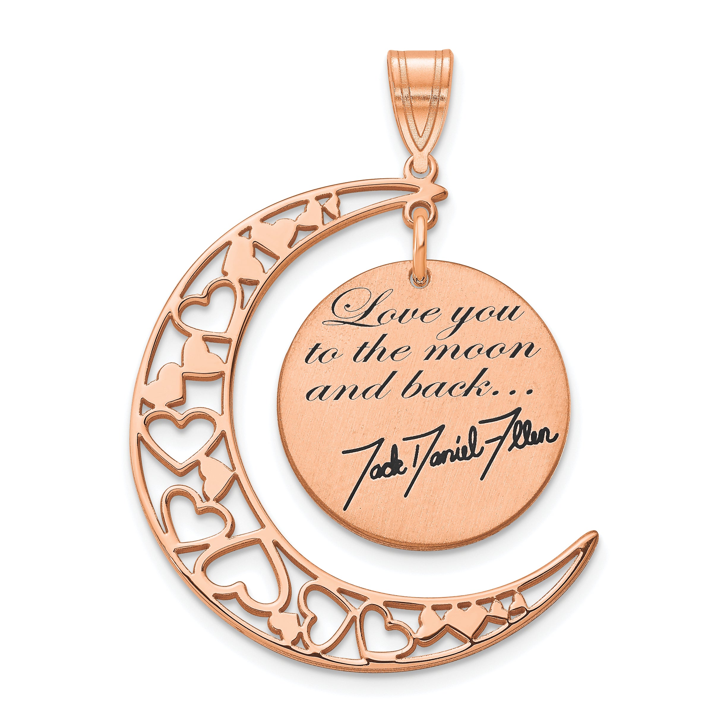Rose Plated Love You To The Moon Signature Pendant