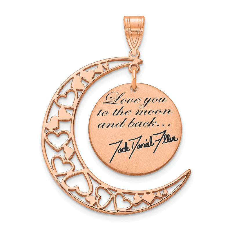 Rose Plated Love You To The Moon Signature Pendant