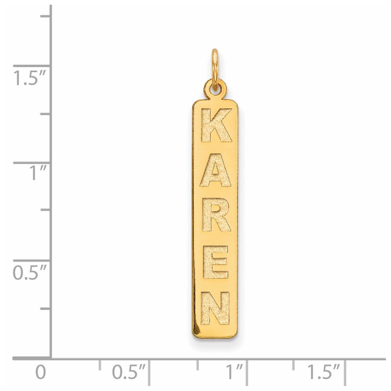 14K Yellow Gold Large Arial Black New Font Bar Charm