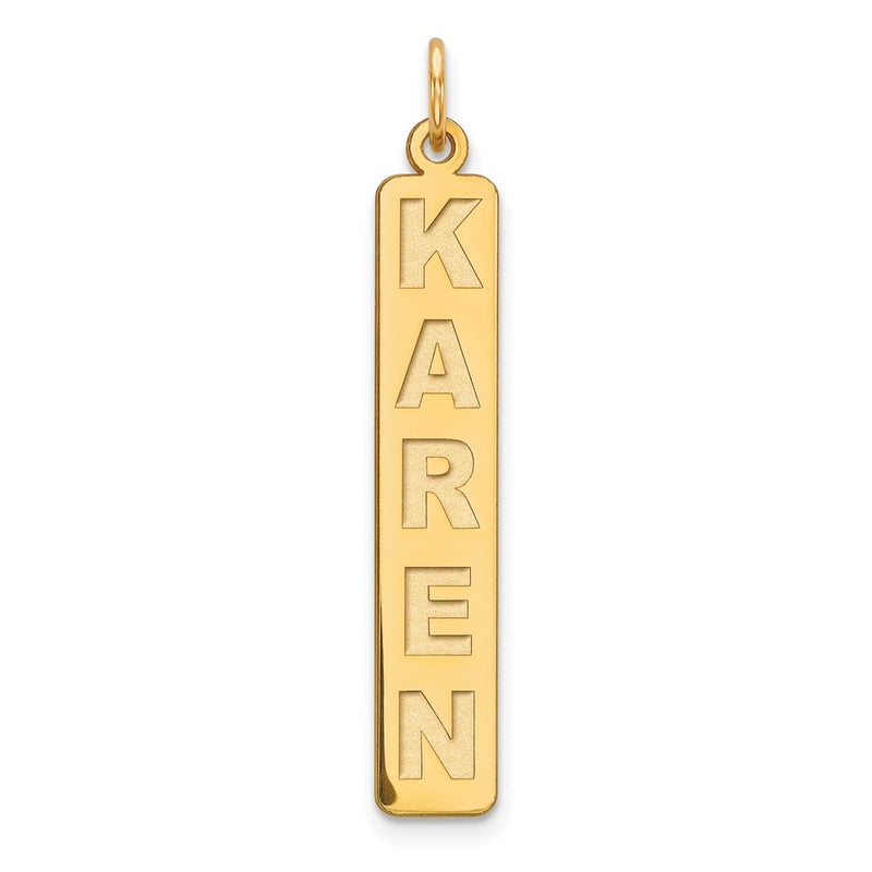 14K Yellow Gold Large Arial Black New Font Bar Charm