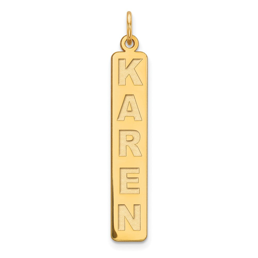 Gold Plated Sterling Silver/Gold Large Arial Black New Font Bar Charm