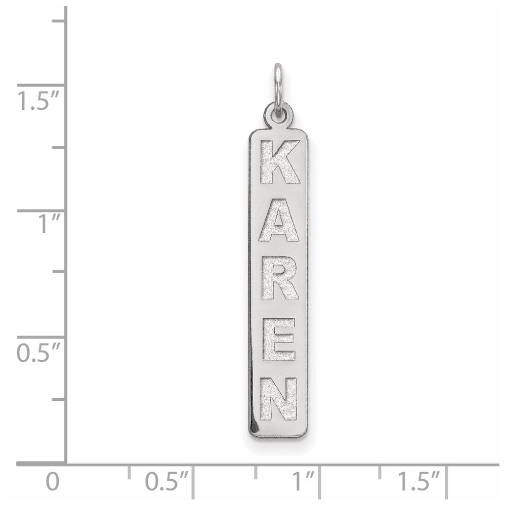14k White Gold 14k White Gold Large  Arial Black New Font Bar Charm