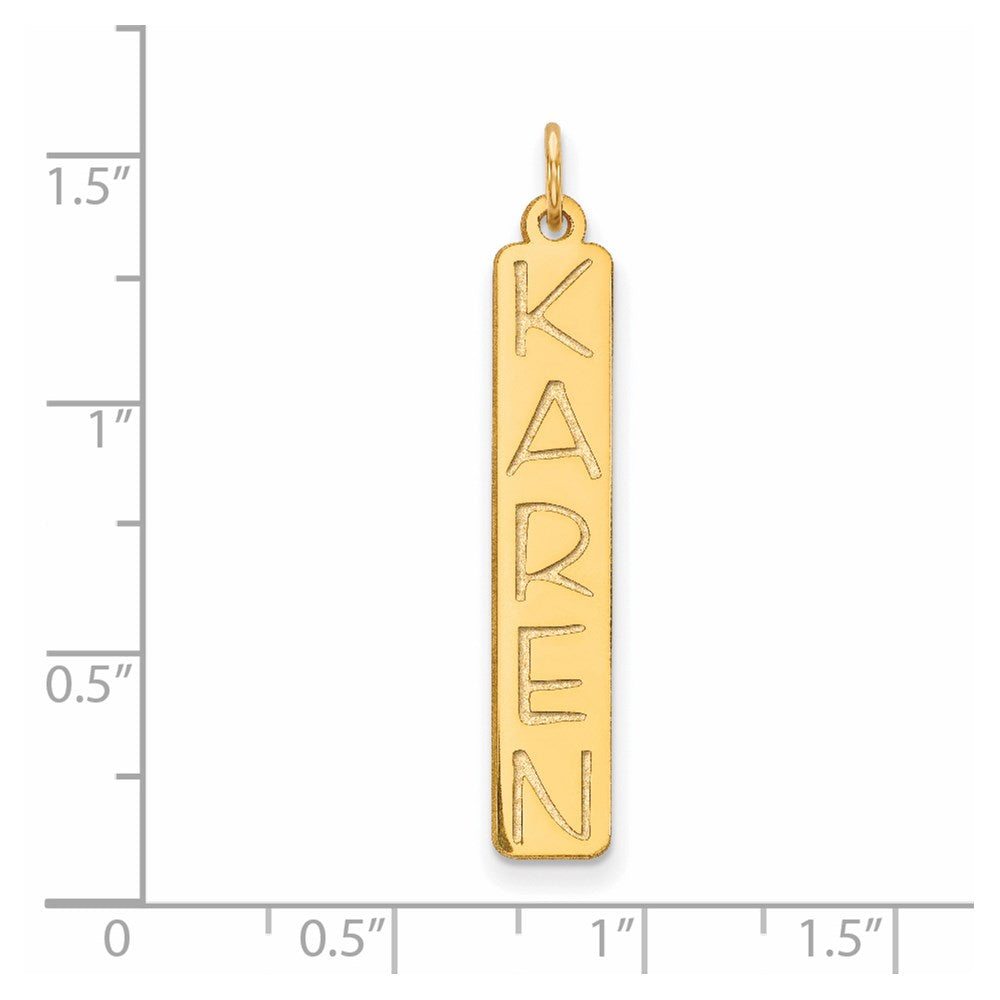 14k Yellow Gold 14k Yellow Gold Large Garfield Font  Bar Charm