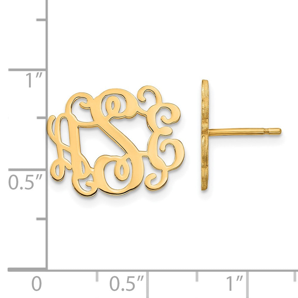Gold Plated Sterling Silver/Gold Monogram Post Earrings