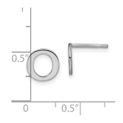 14K White Gold 14Kw Letter O Initial Post Earrings