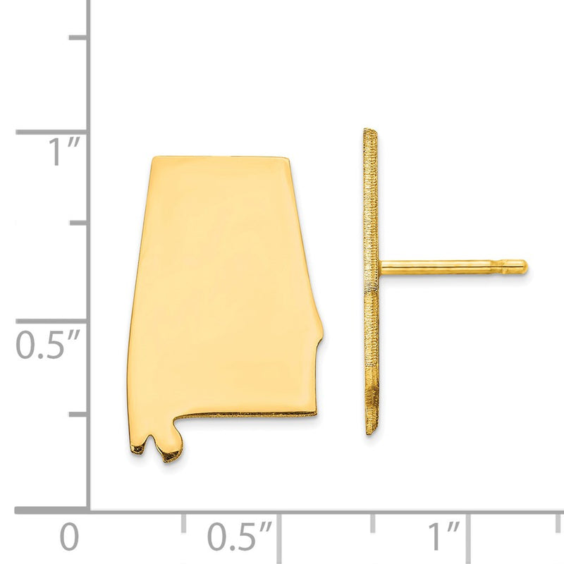 Gold Plated Gp Al Large State Earring